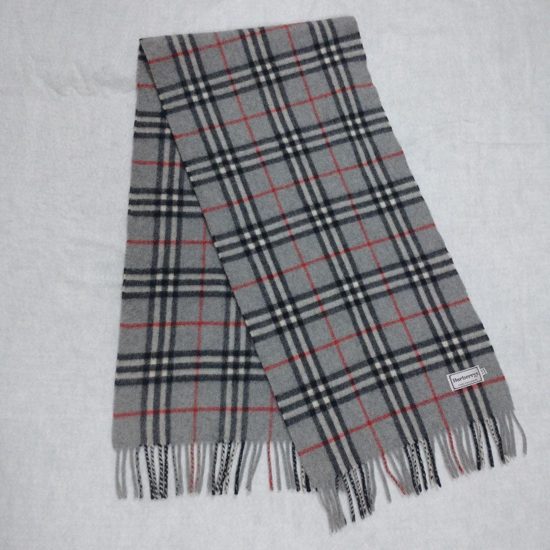 美品 BURBERRY バーバリーズ カシミア 100% グレー