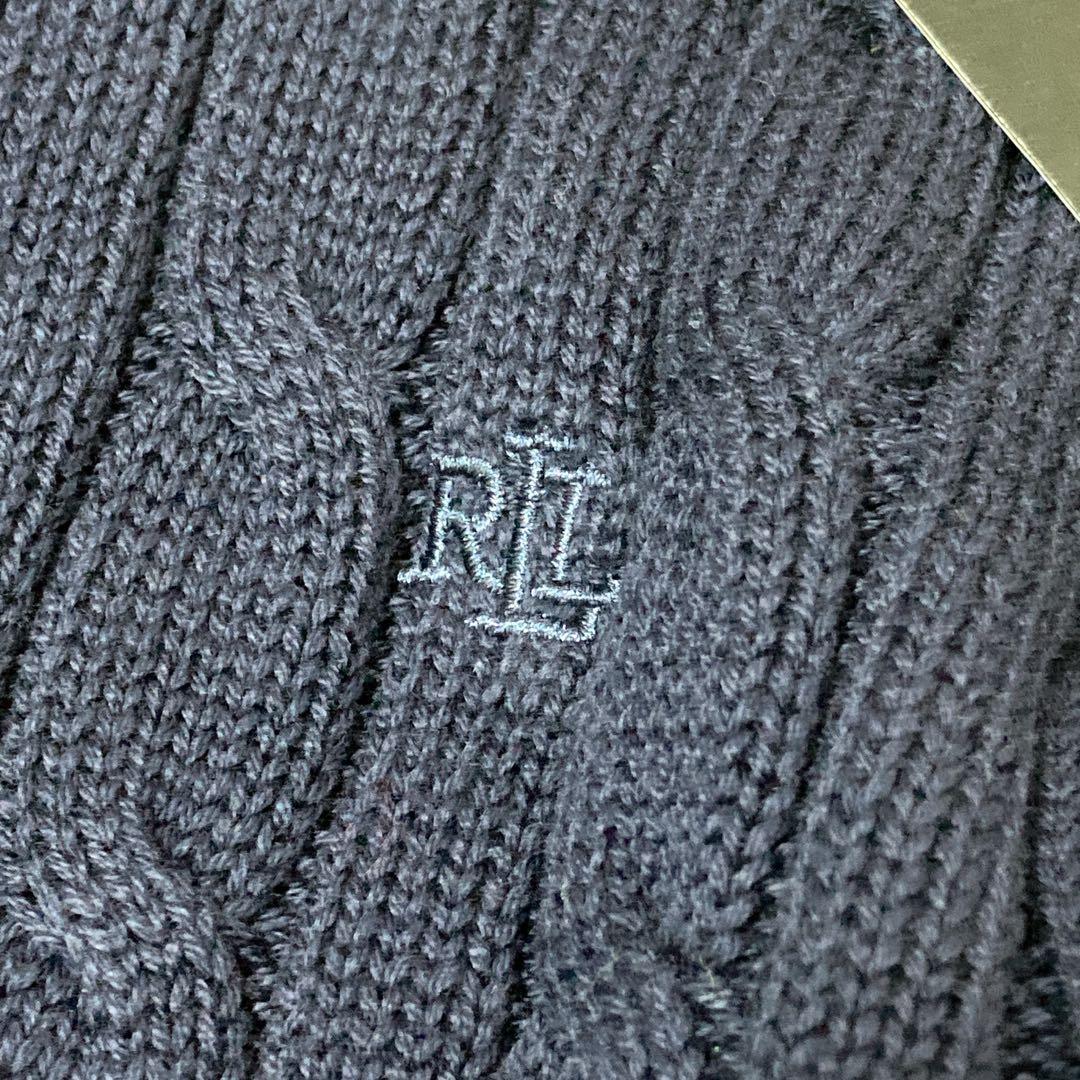 【新品】タグ付き ローレン ラルフローレン ケーブルニット カーディガン 刺繍