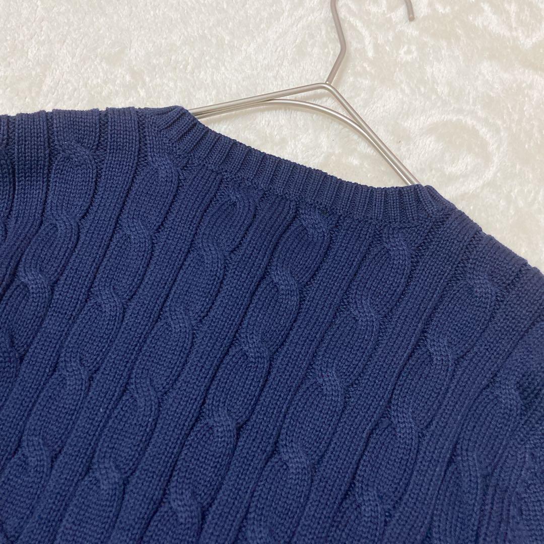 【新品】タグ付き ローレン ラルフローレン ケーブルニット カーディガン 刺繍