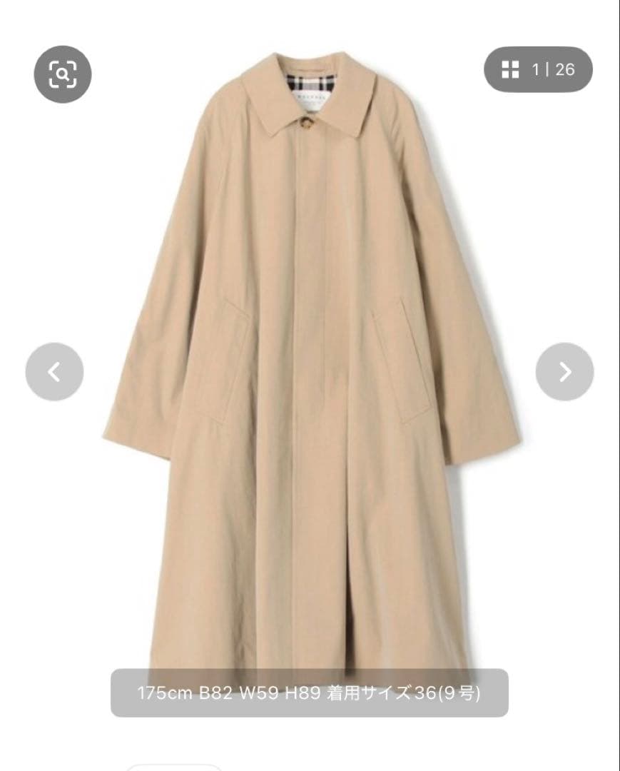 macphee シャンブレーツイル ステンカラーコート　トゥモローランド
