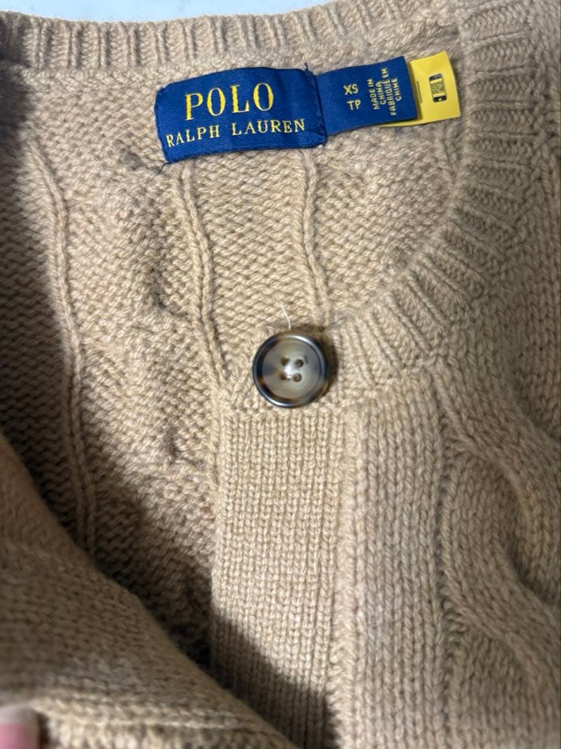 RALPH LAUREN ラルフローレン　 ケーブルカシミヤカーディガン　XS