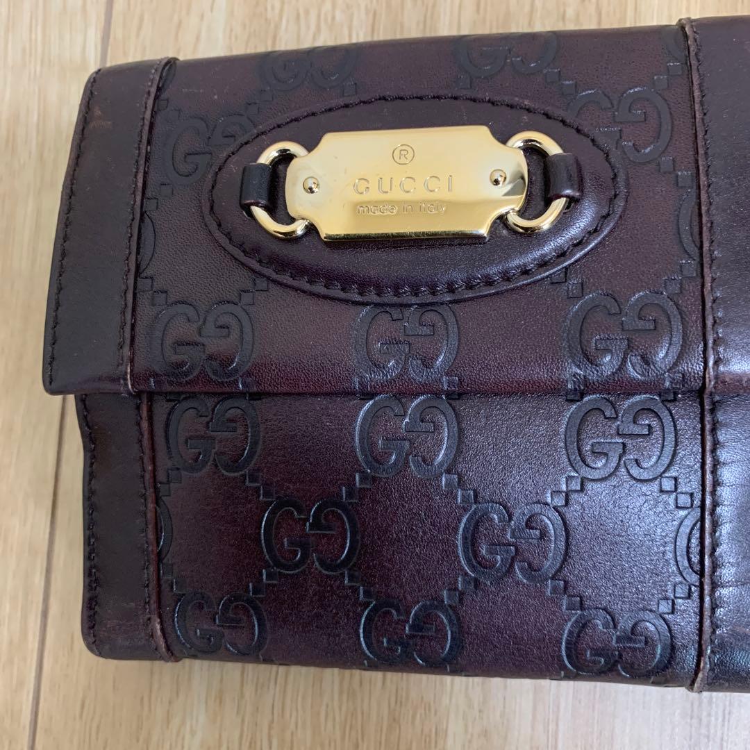 GUCCI ダークブラウン 二つ折り財布