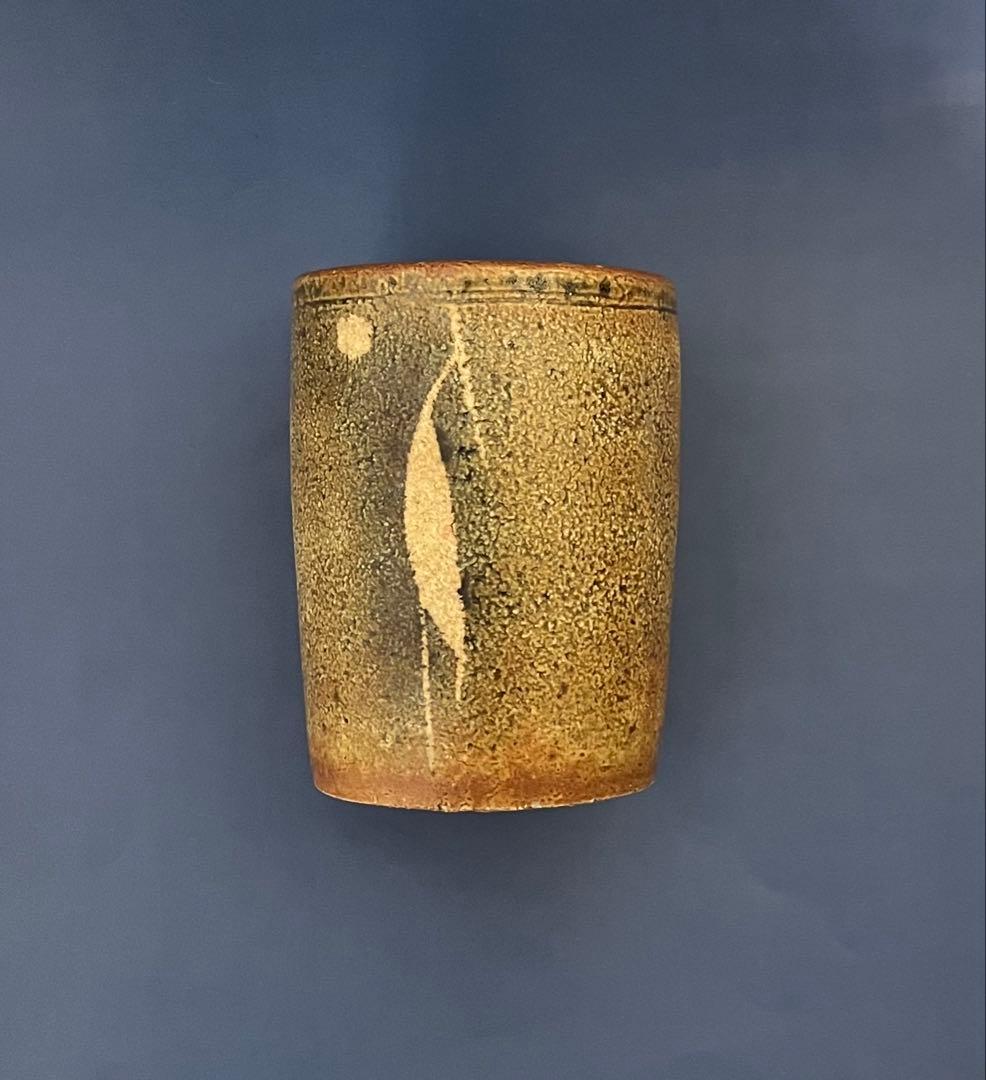 名工 河本五郎作　灰釉鳥紋汲出碗