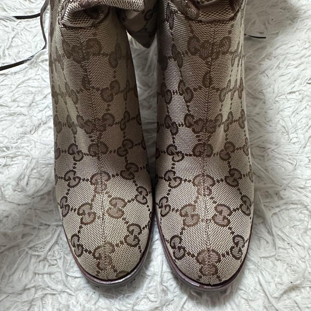 GUCCI GG柄 ニーハイブーツ 35 保存袋付 イタリア製