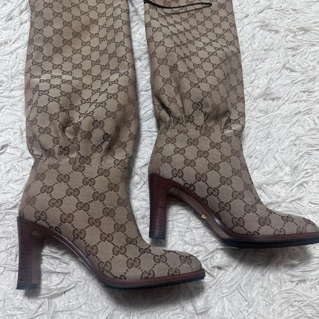 GUCCI GG柄 ニーハイブーツ 35 保存袋付 イタリア製