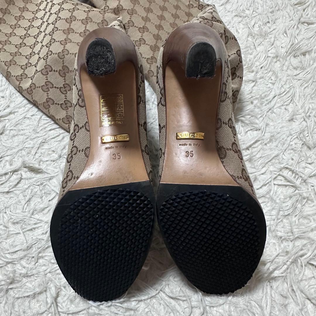 GUCCI GG柄 ニーハイブーツ 35 保存袋付 イタリア製