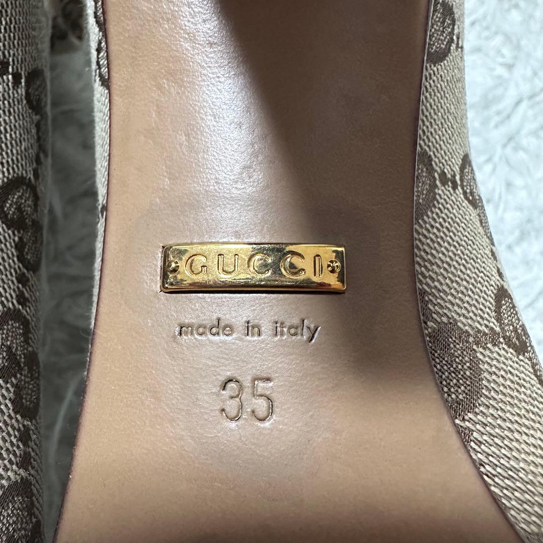 GUCCI GG柄 ニーハイブーツ 35 保存袋付 イタリア製
