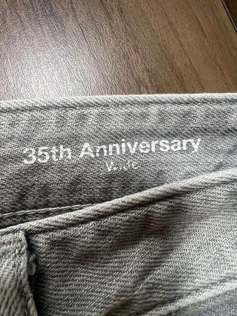 美品 RED CARD×マルティニーク35周年グレー ワイドレッグデニムパンツ