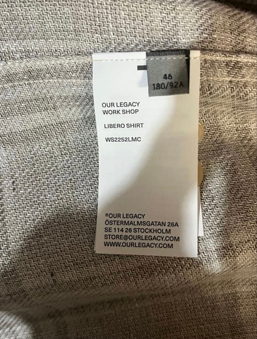 ひ*り様 OUR LEGACY LIBERO SHIRT Marmo
