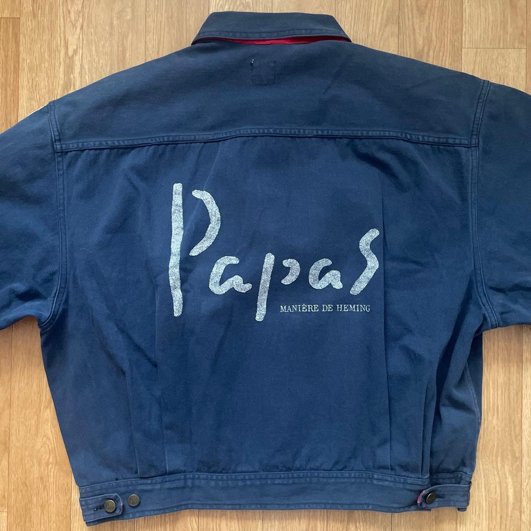 【美品】希少★Papas★パパス★M★ヴィンテージ★ブルゾン★ネイビー