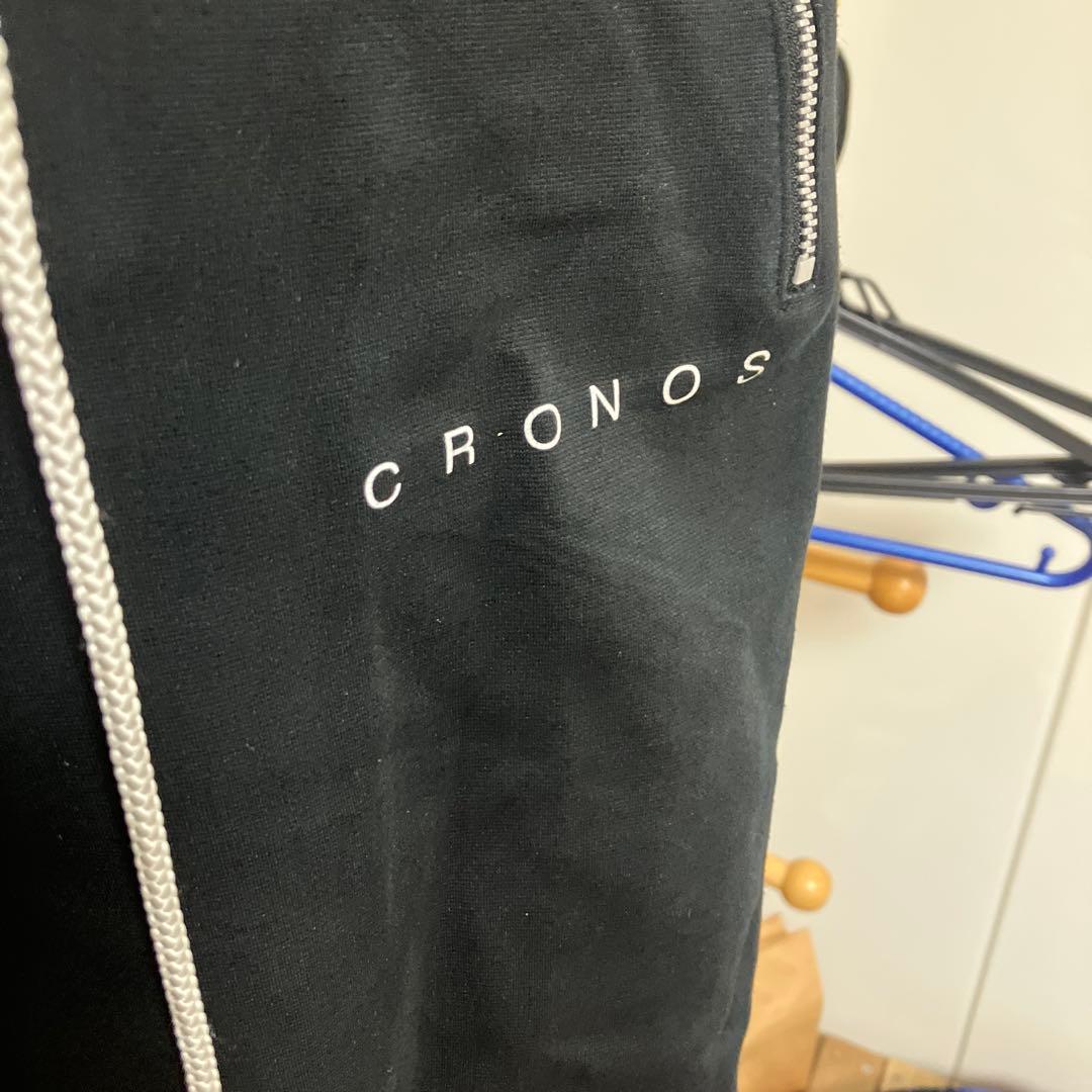 CRONOS ブラックパンツ ジッパーポケット付き
