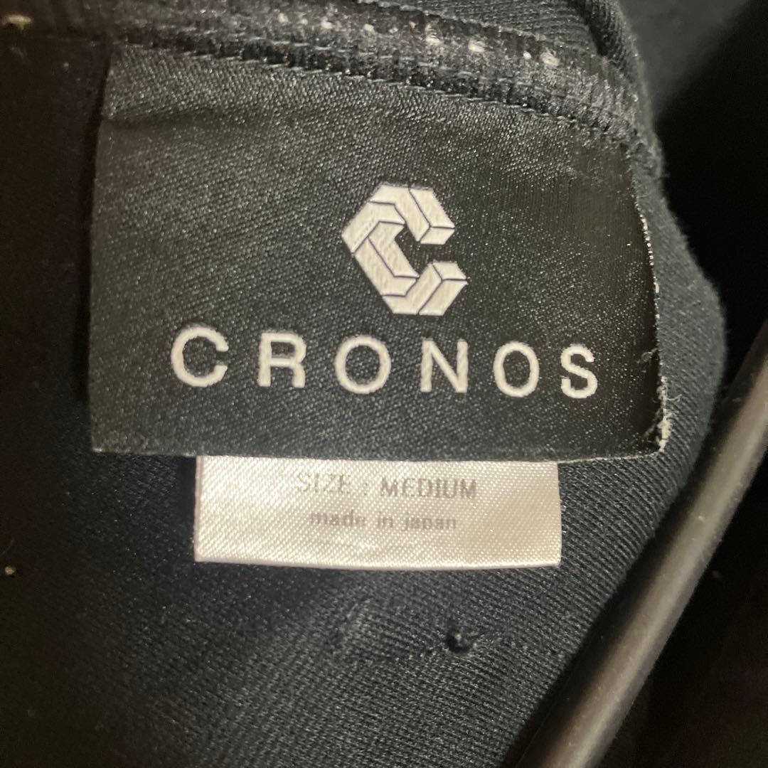CRONOS ブラックパンツ ジッパーポケット付き
