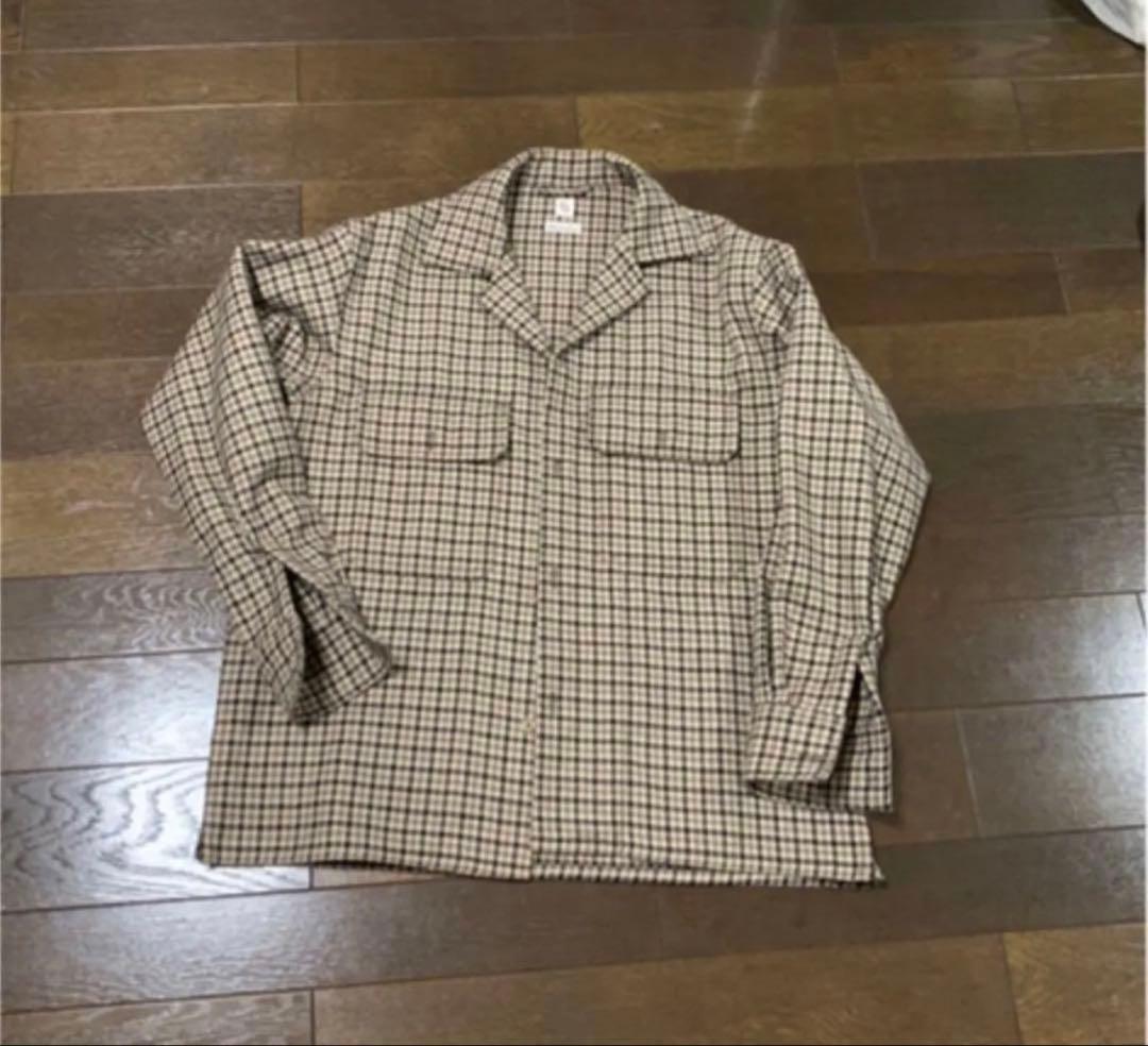 kaptain sushine オープンカラー　ガンクラブチェック　シャツ