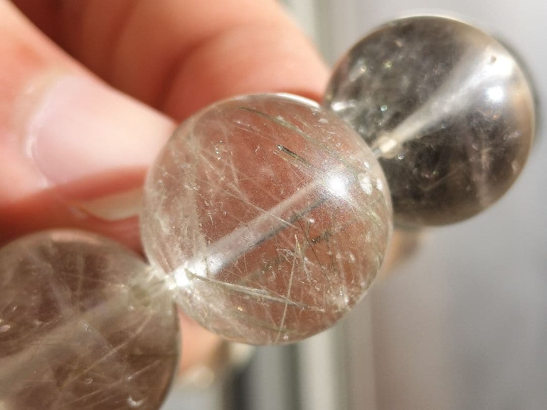 【早いもの勝ち】ブルーザギマウンテンクォーツ　ブレスレット　14mm　大玉