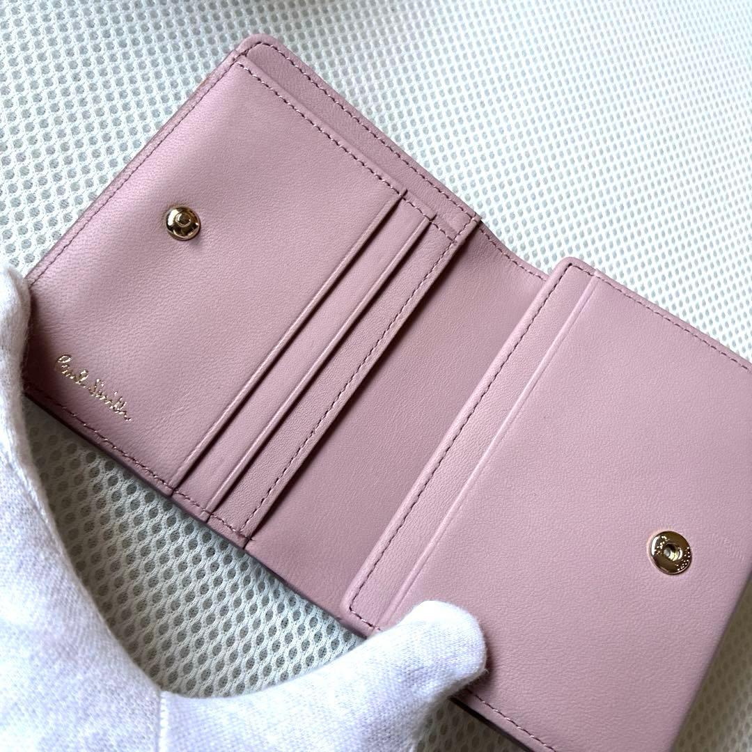 新品　ポールスミス　スワールカラーライン 二つ折り財布　ピンク