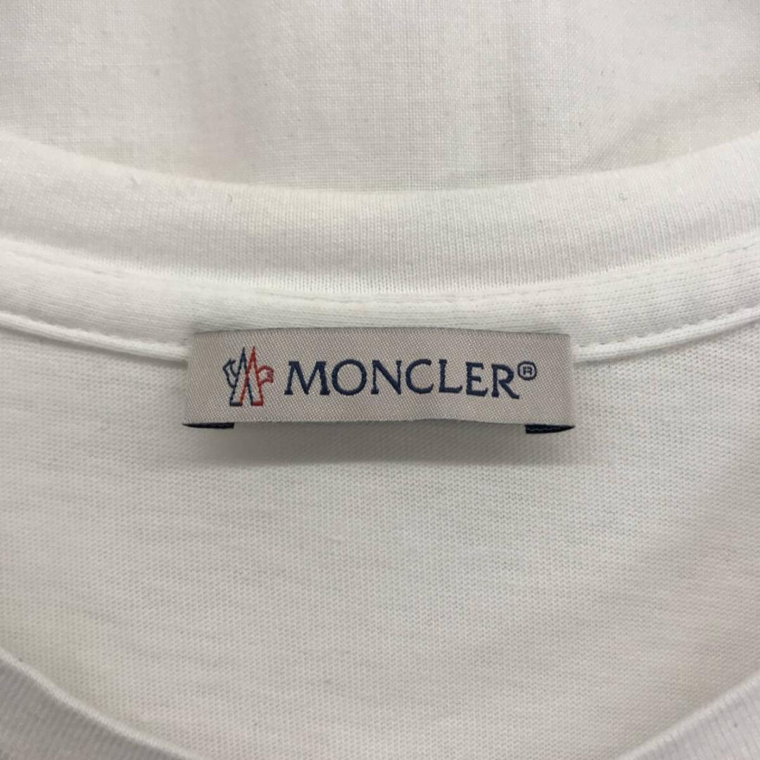 MONCLER : T-SHIRT GIROCOLLO ビーズロゴ刺繍●XS●白