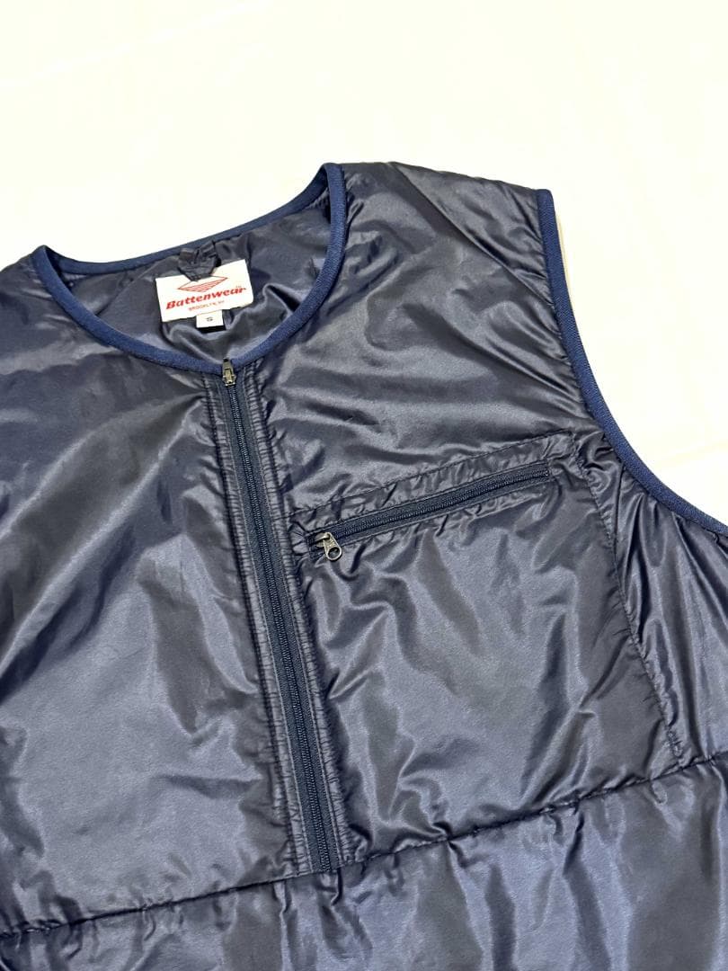 Battenwear PRIMALOFT ベスト S ネイビー サイドジップ