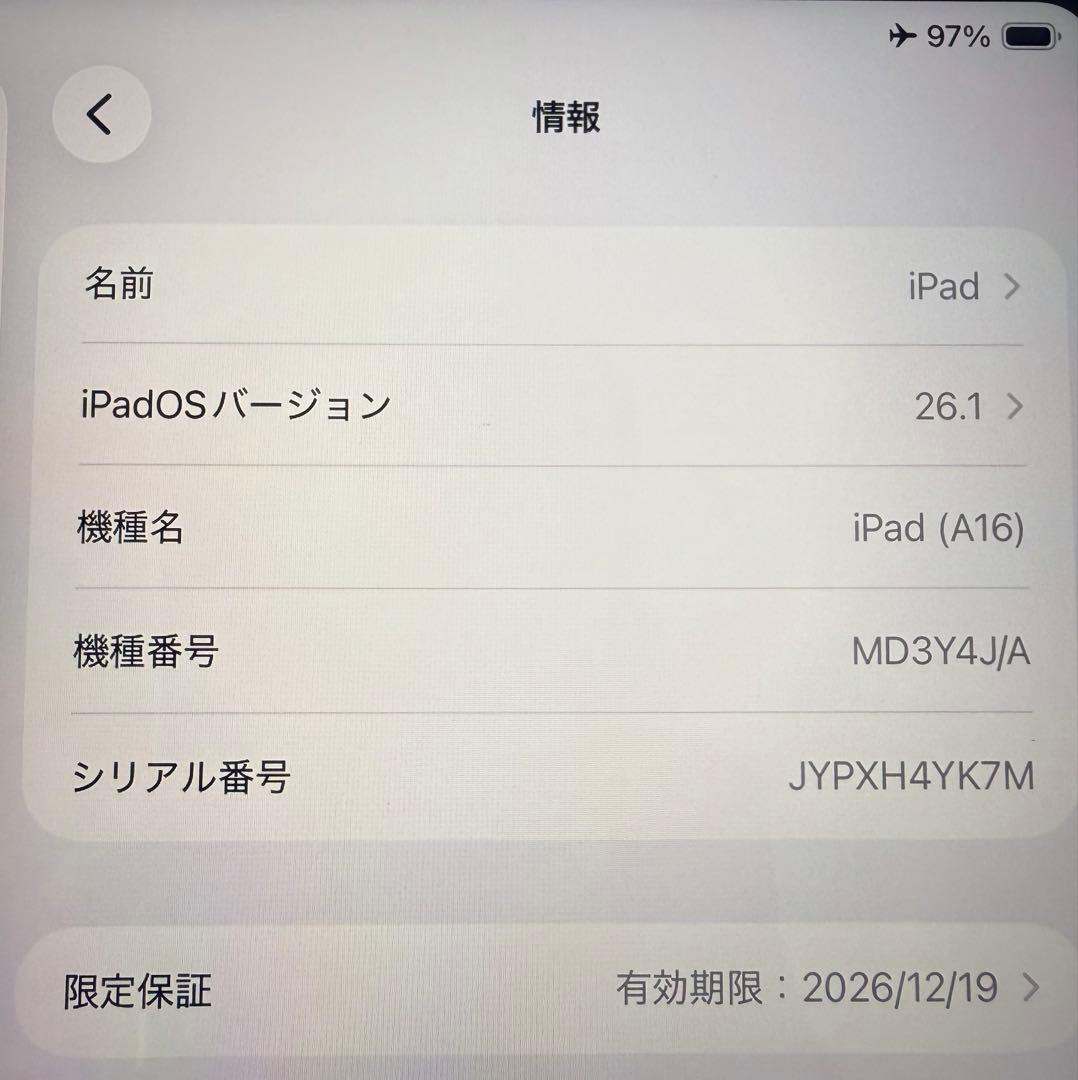 Apple iPad 11インチ(a16)シルバー 本体 充電器付き 128GB