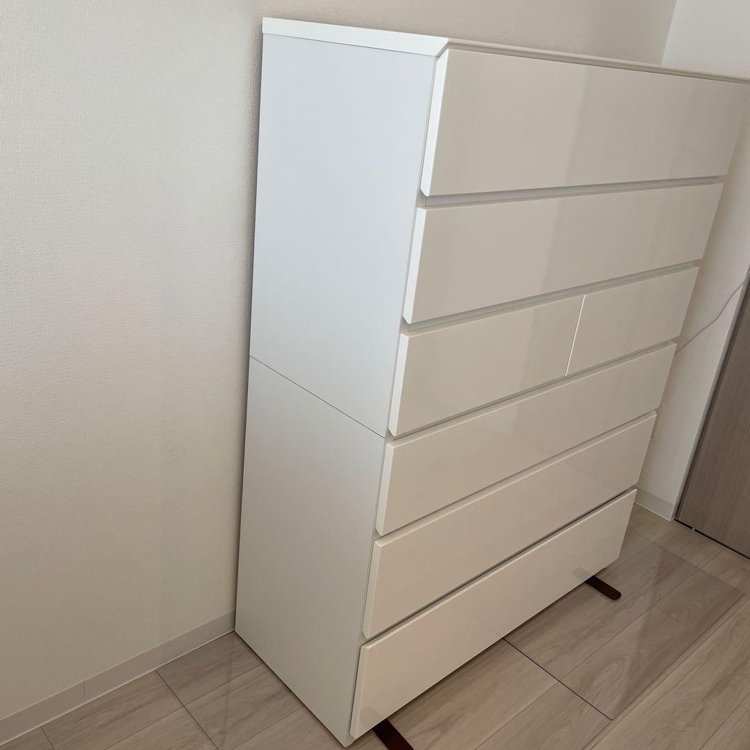 【美品】ニトリ　ハイチェストクエス　100-6WH