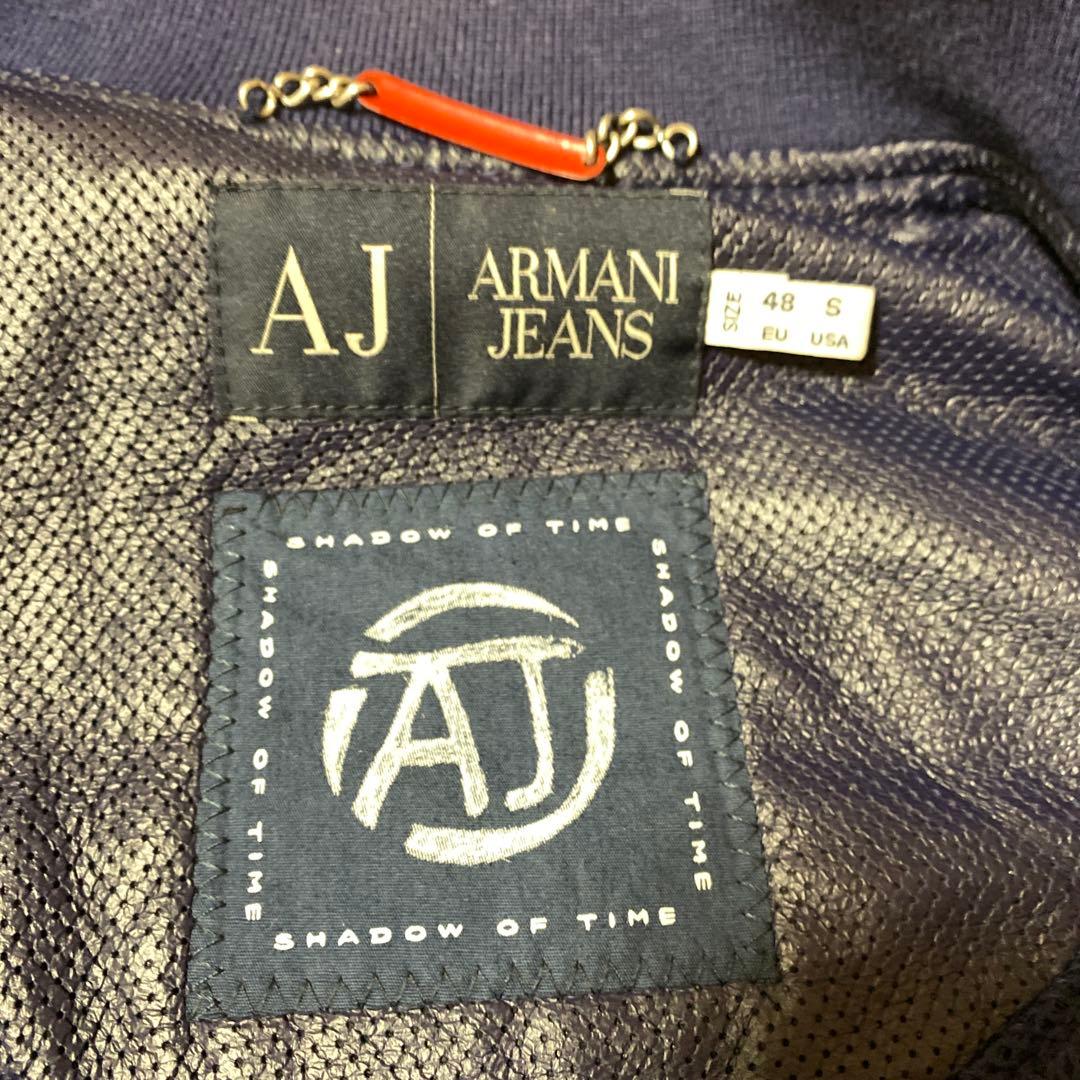 ARMANI JEANS パンチング加工シングルライダース風ジャンパー
