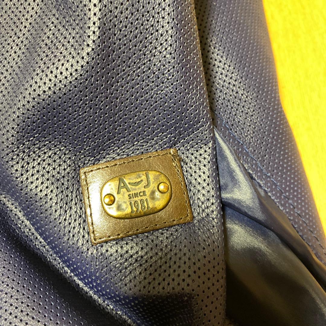 ARMANI JEANS パンチング加工シングルライダース風ジャンパー