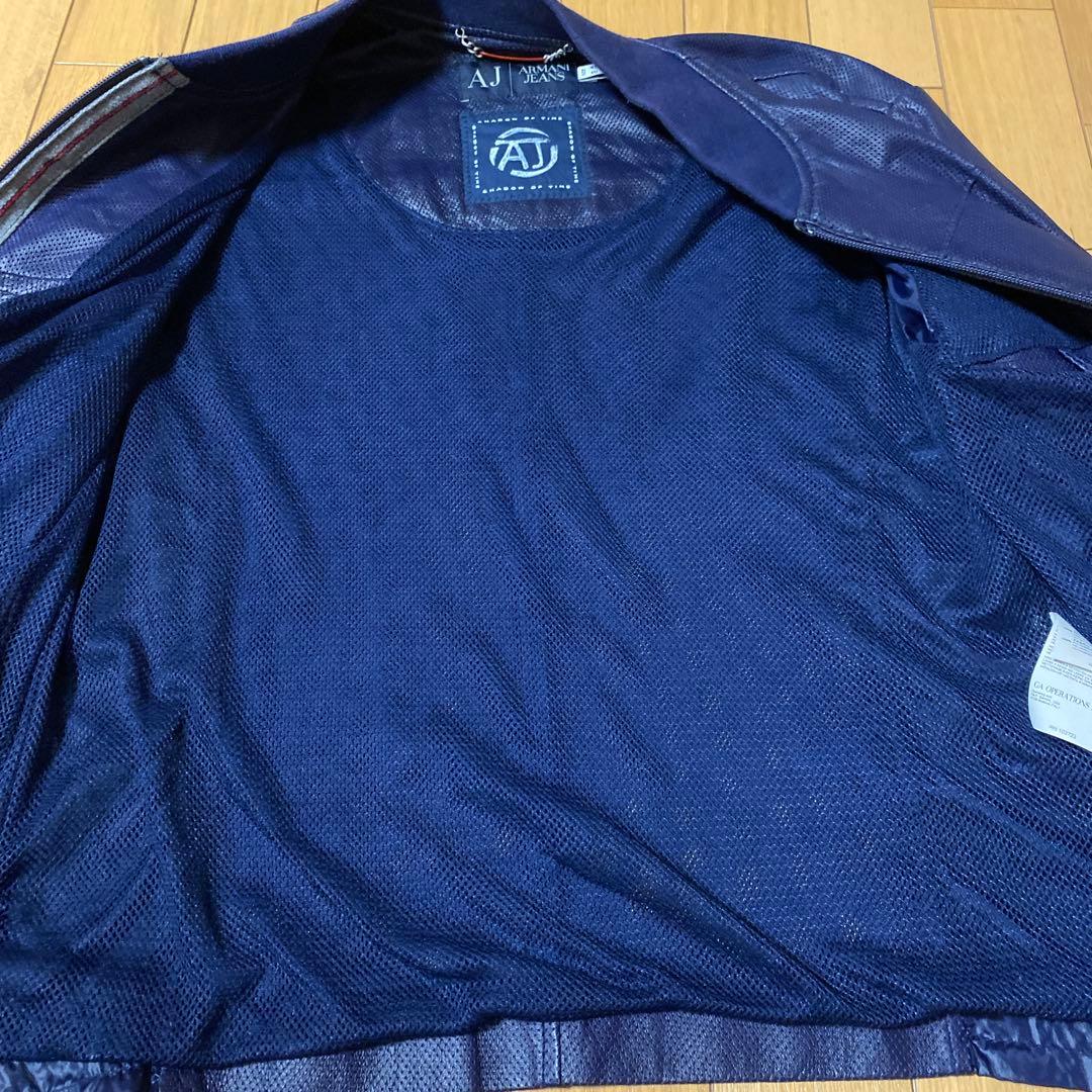 ARMANI JEANS パンチング加工シングルライダース風ジャンパー