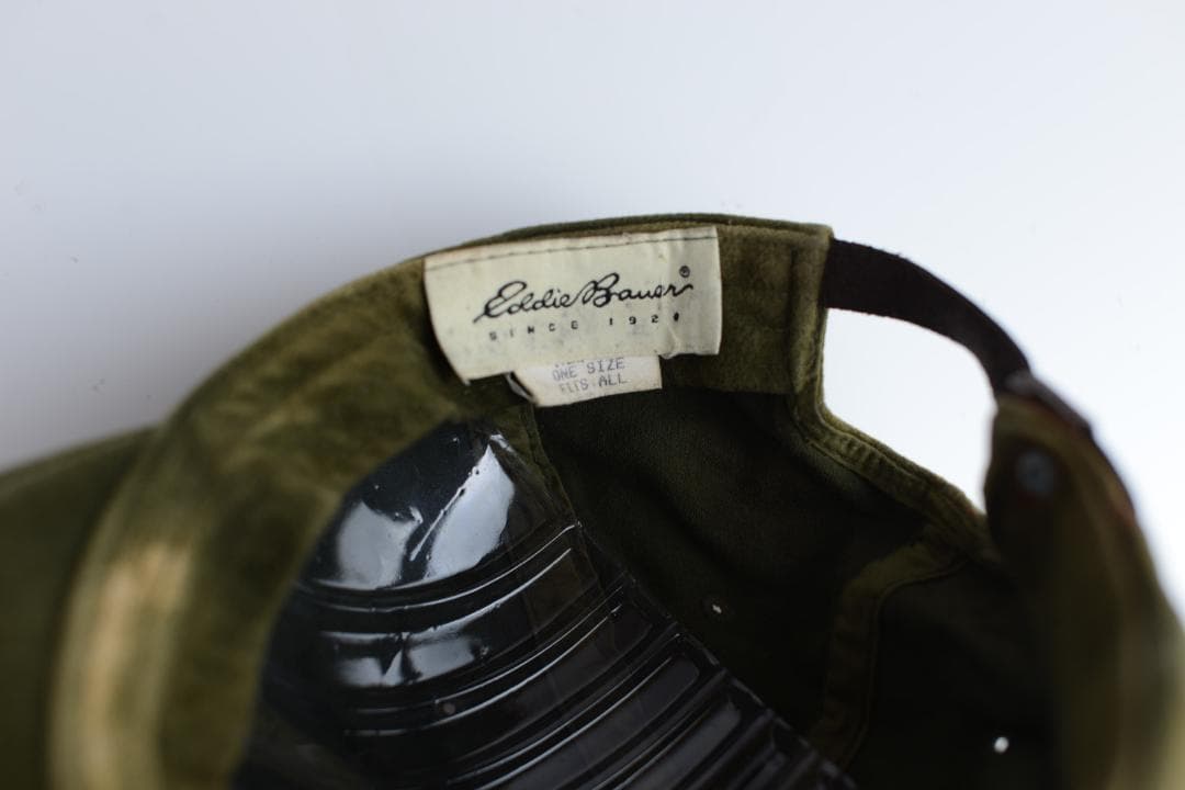 90s Eddie Bauer 白タグ キャップ オリーブ エディーバウアー