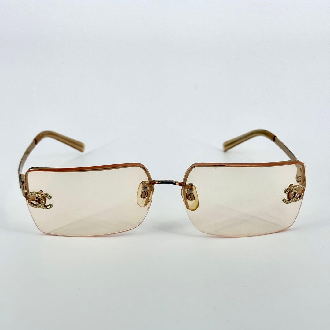 CHANEL サングラス 4092-B リムレス ココマーク ラインストーン