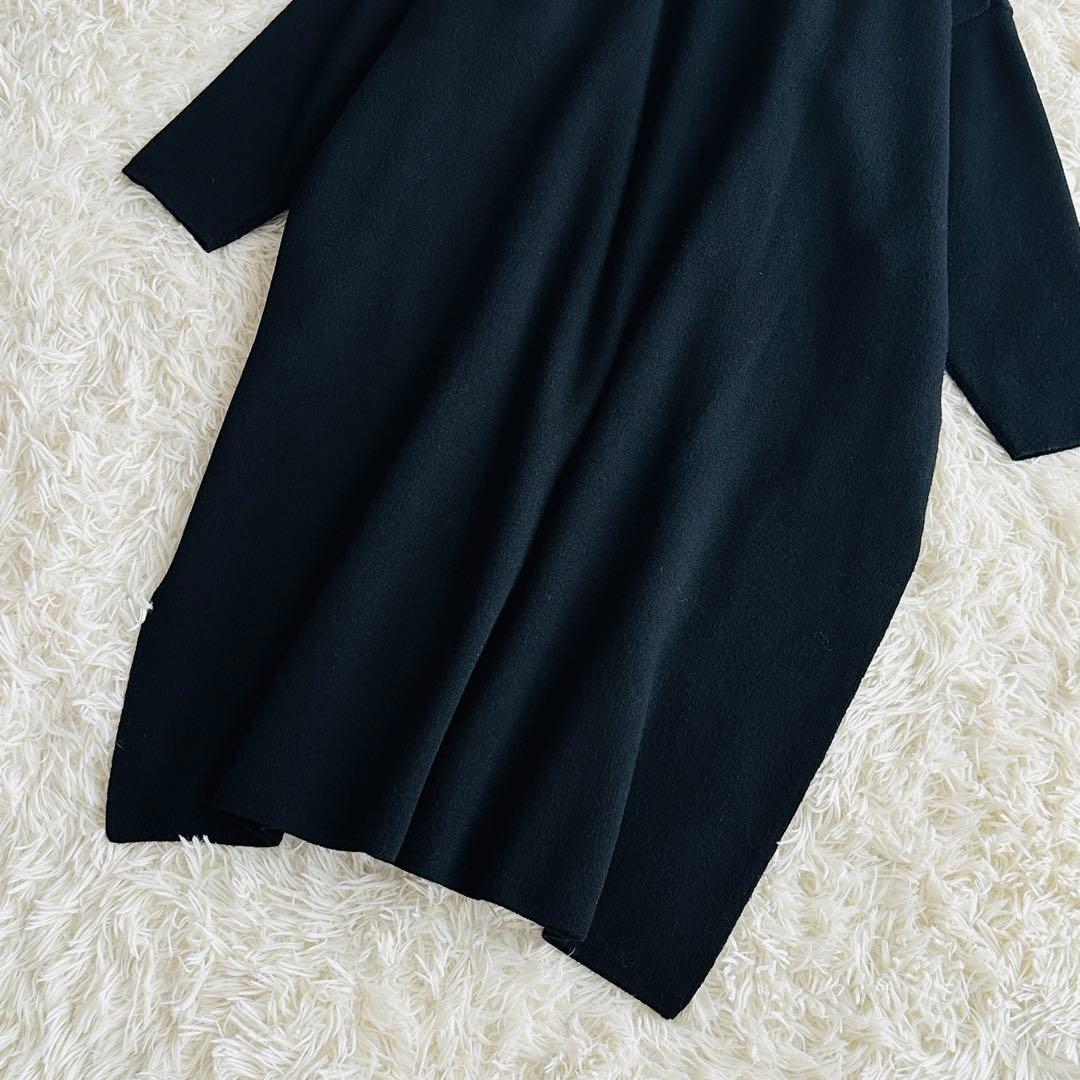 【極美品✨】ドゥーズィエムクラス　スムースニットガウンコート　ブラック