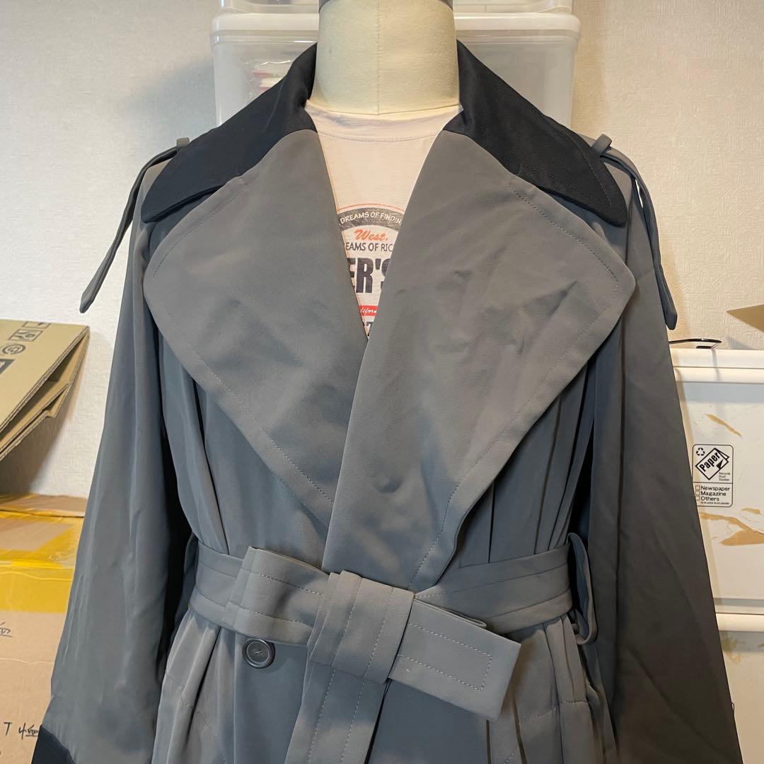 See by Chloé トレンチコート グレー ベルト付き ロング丈 中古