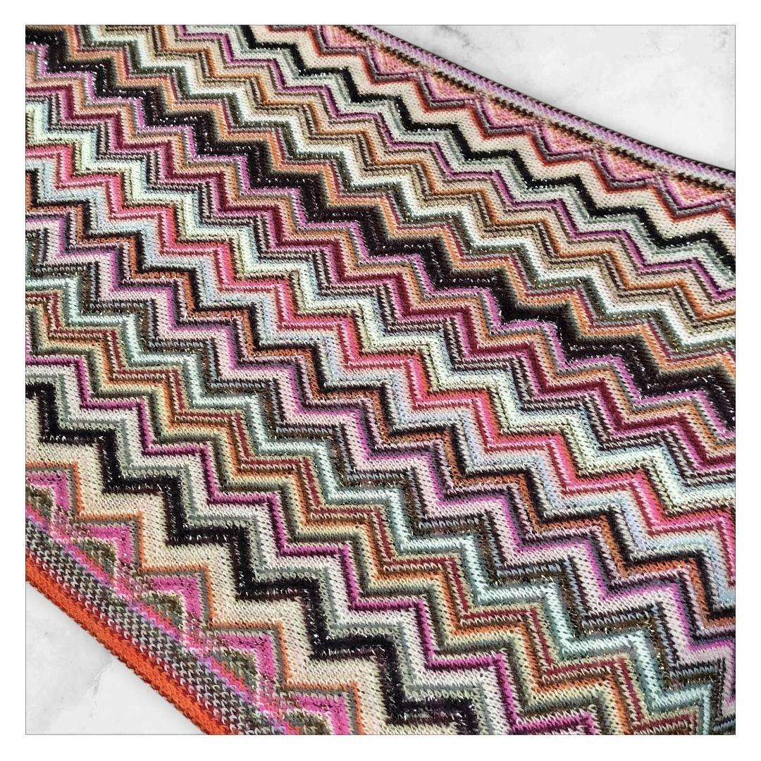 ミッソーニ MISSONI ジグザグパターン ポンチョ ストール フリンジ付き