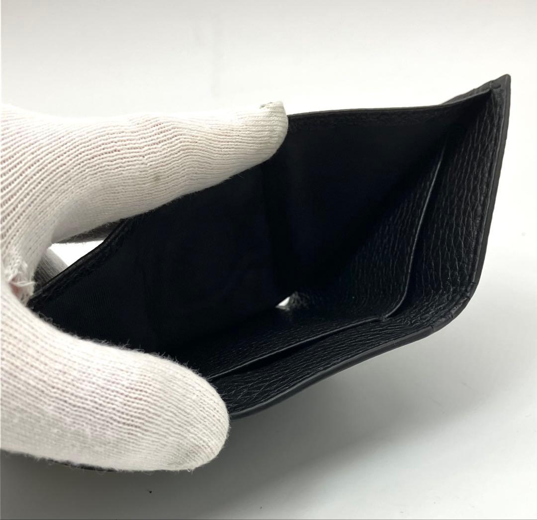 ⭐️ 極美品 プラダ ヴィッテロ グレイン コンパクト ミニ ウォレット ブラック