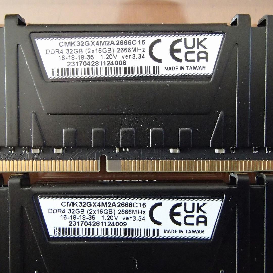 メモリー Vengeance LPX DDR4 32GB (2x16GB) 2666MHz