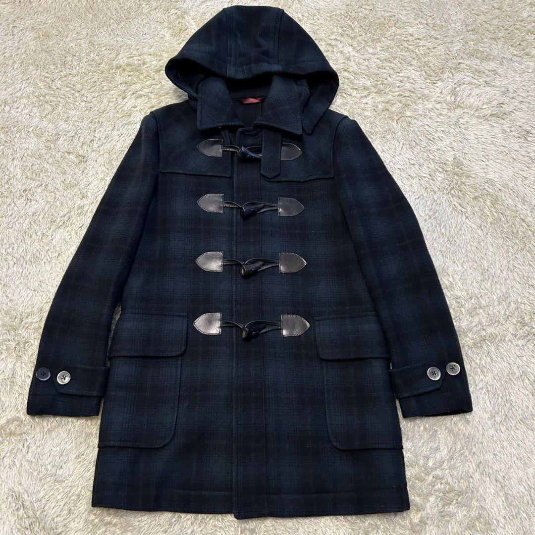 【美品】ポールスミス　ダッフルコート　グリーンチェック　フード付き　Mサイズ