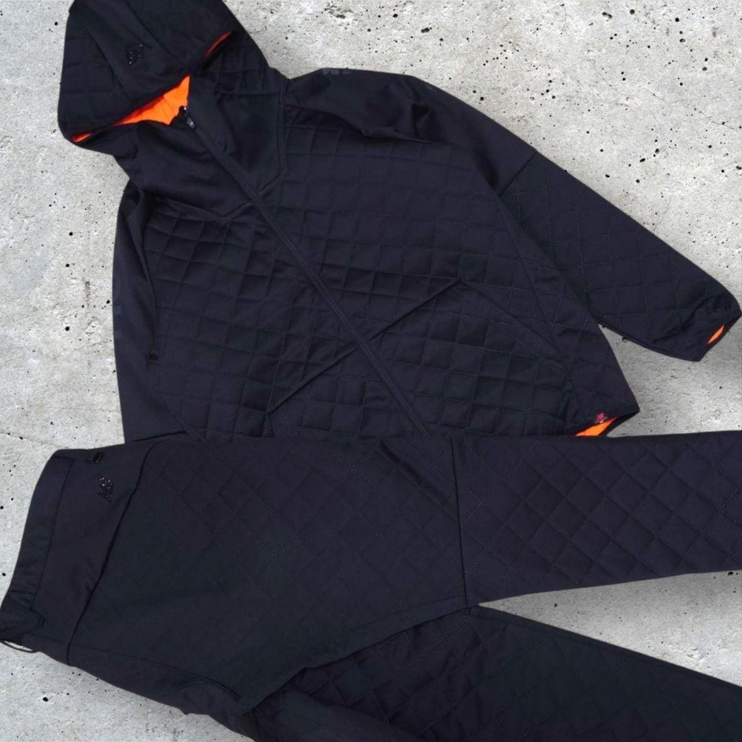 極美品 newbalance golf セットアップ 中綿キルティング ブラック