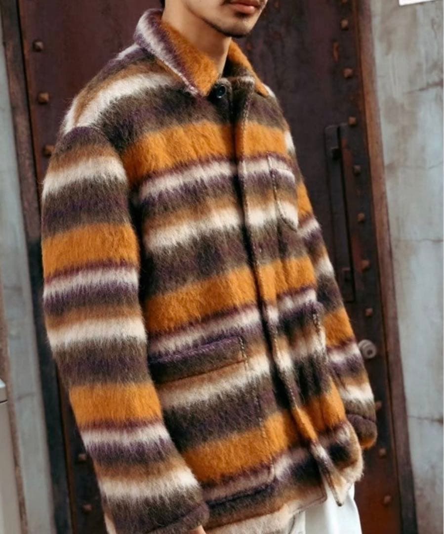 ジャケット・アウター INSCRIRE BRUSHED BORDER JACKET