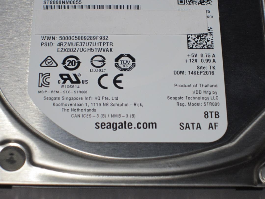 Seagate ST8000NM0055 HDD 8TB SATA ジャンク