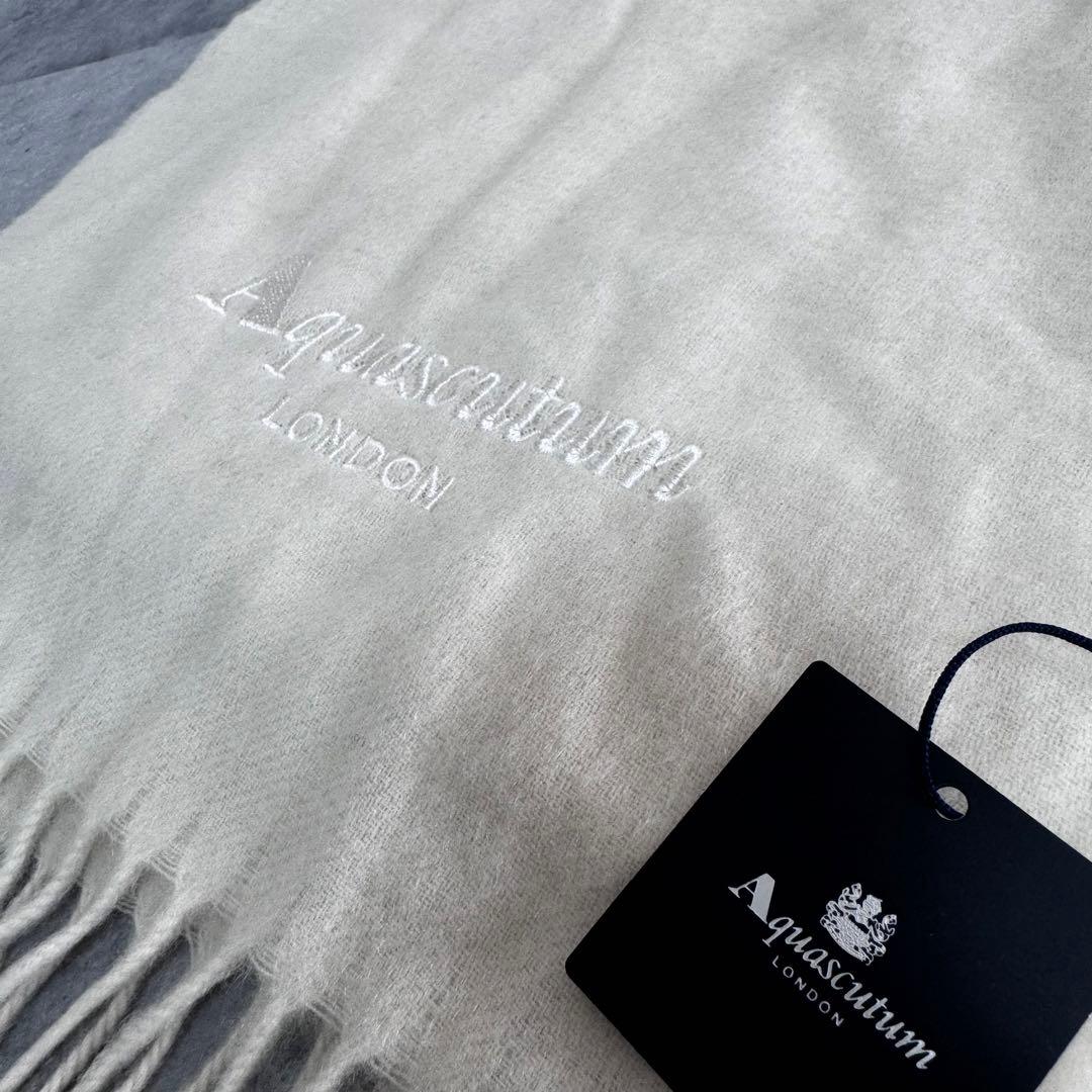 【タグ付き】Aquascutum アクアスキュータム カシミヤ100% マフラー