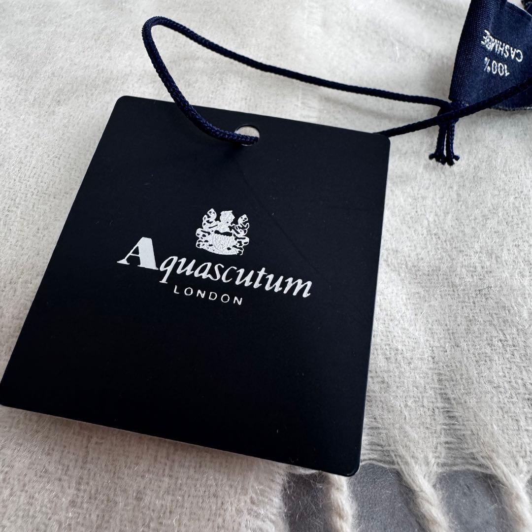 【タグ付き】Aquascutum アクアスキュータム カシミヤ100% マフラー
