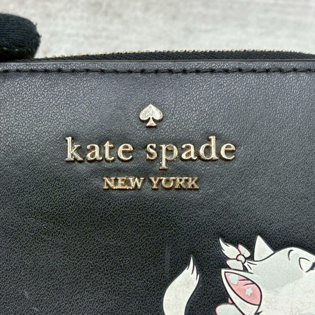 kate spade ケイトスペード 二つ折り 財布 マリーちゃん 黒 ディズニ