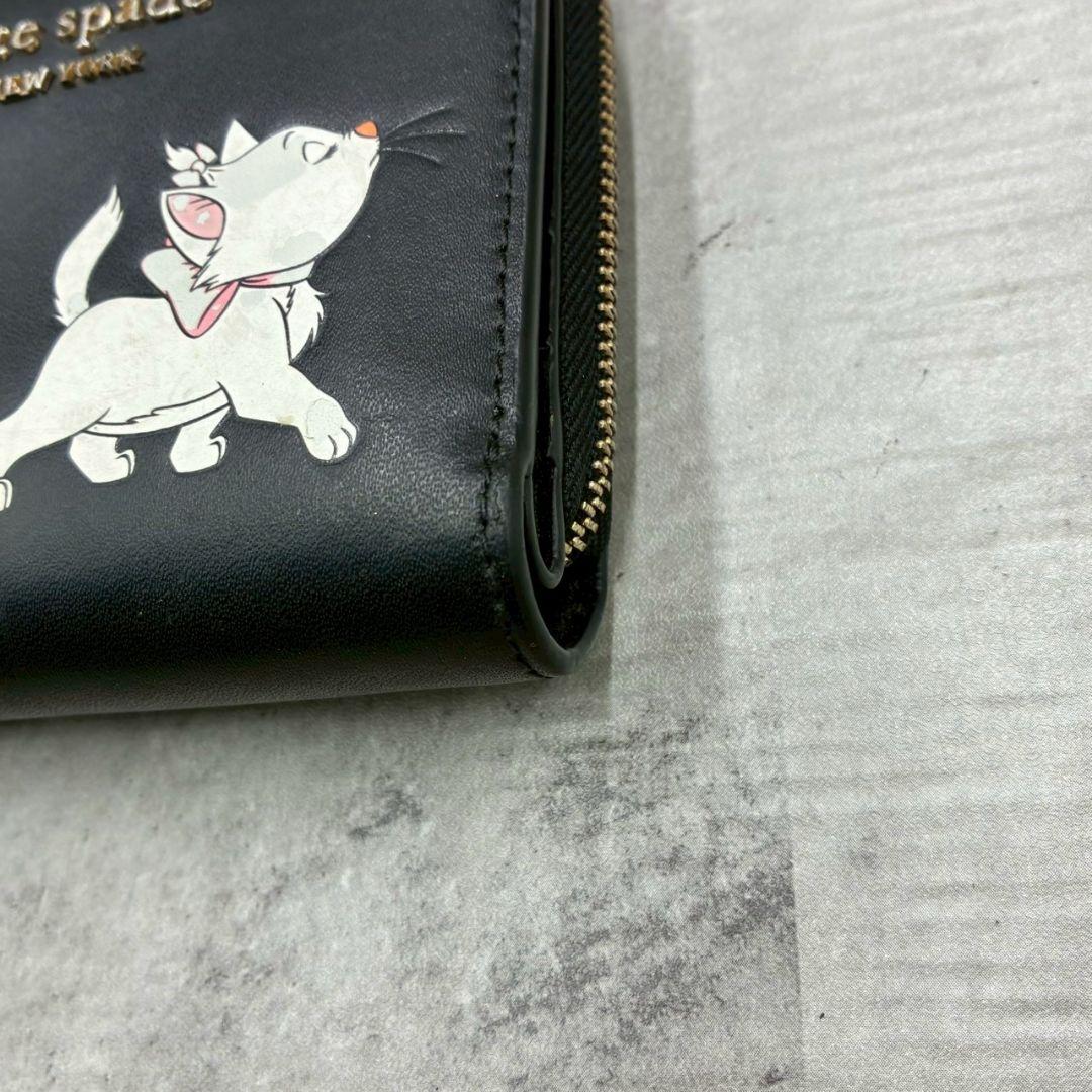 kate spade ケイトスペード 二つ折り 財布 マリーちゃん 黒 ディズニ