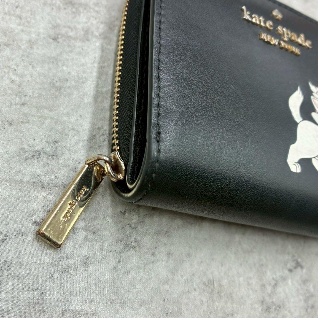 kate spade ケイトスペード 二つ折り 財布 マリーちゃん 黒 ディズニ