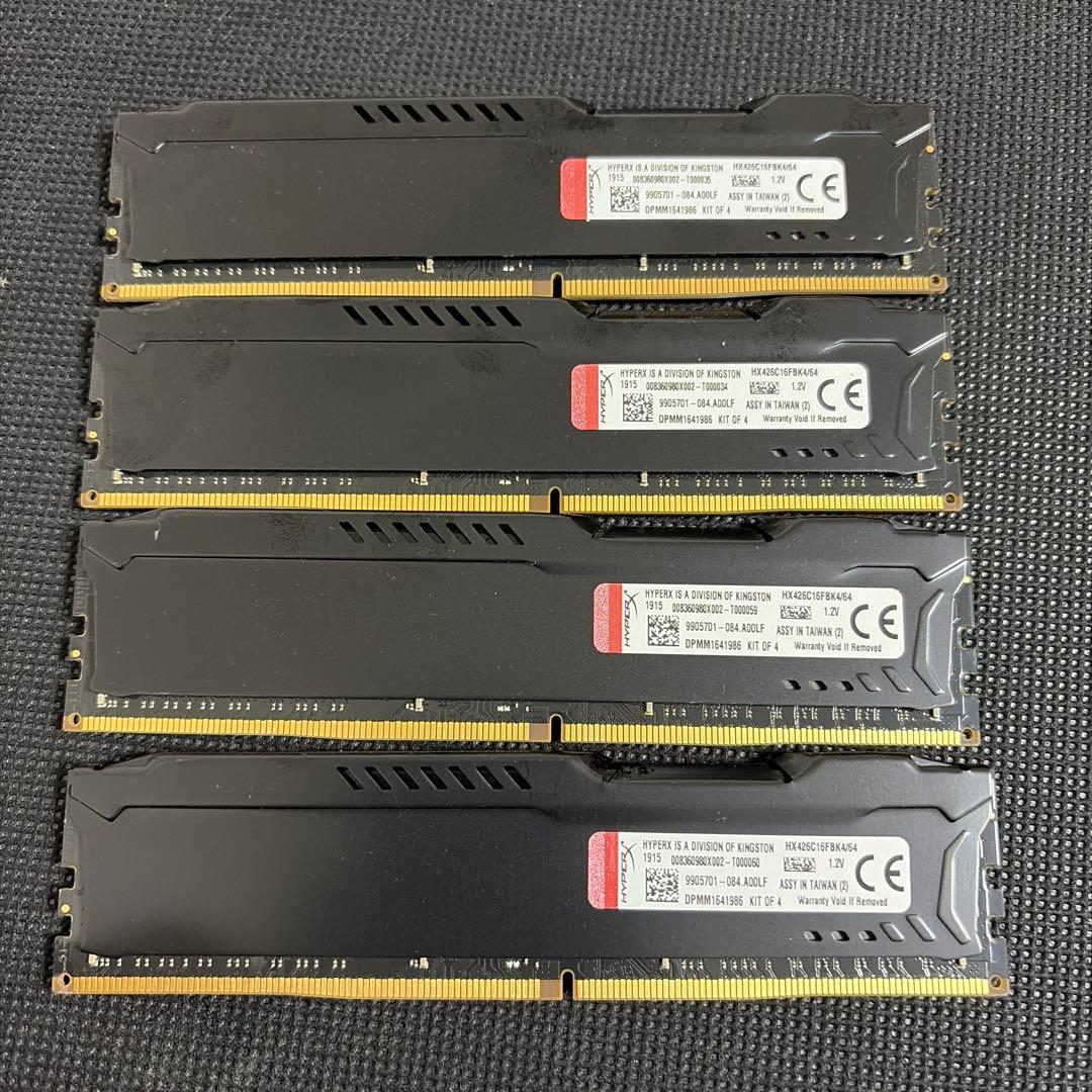キングストン ddr4 16gb 4枚 64gb