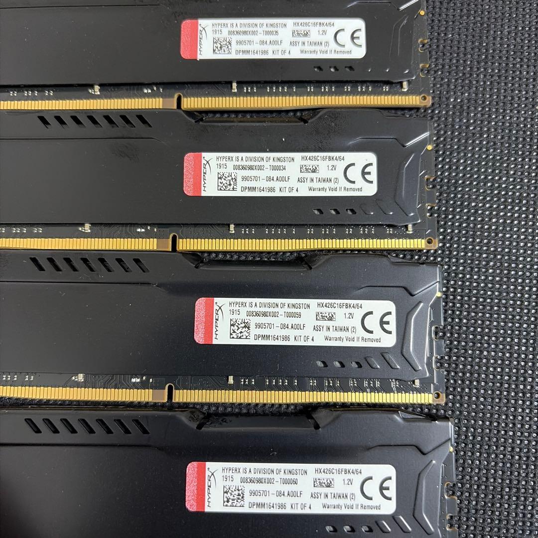 キングストン ddr4 16gb 4枚 64gb