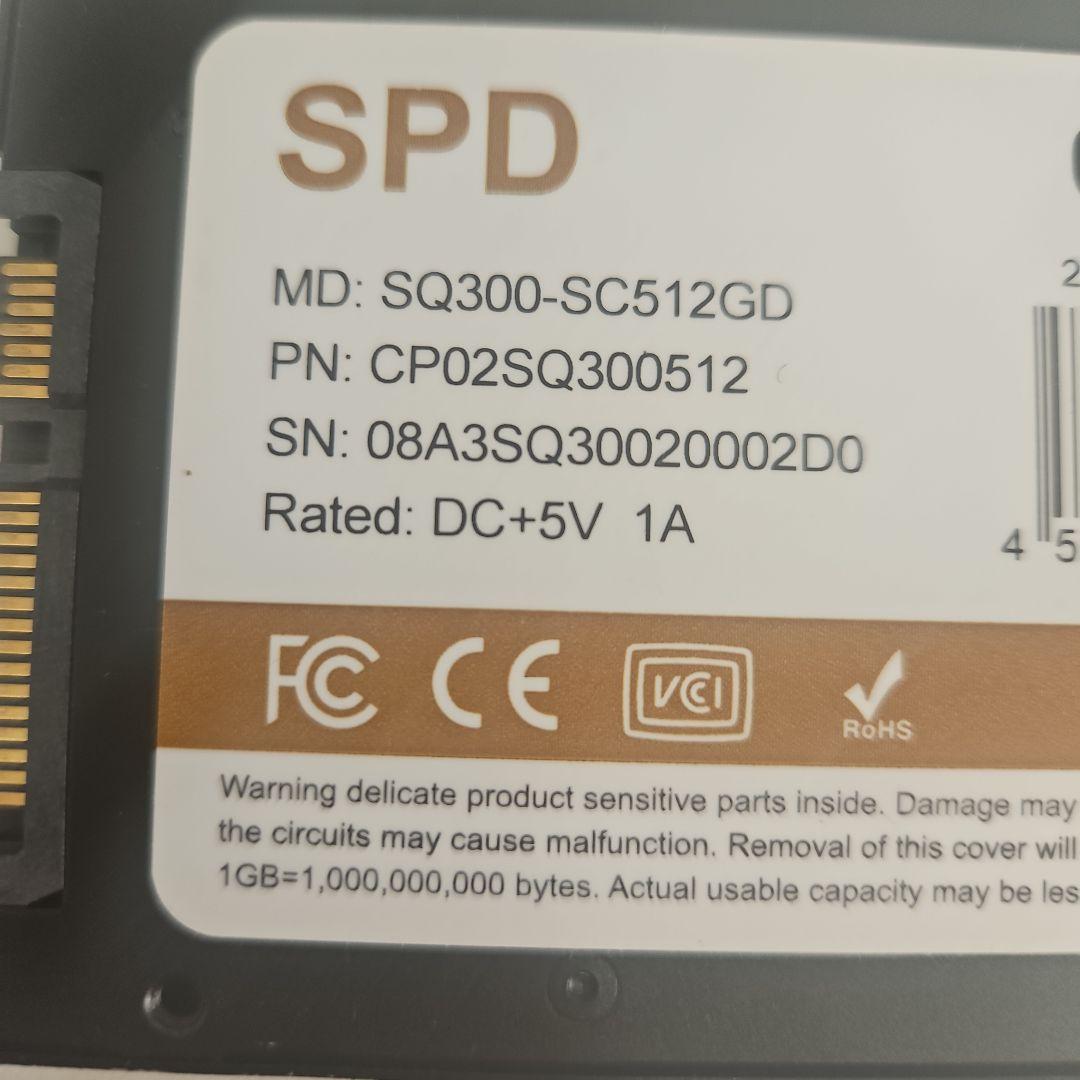 SPD 512GB 2.5インチ SSD SQ300-SC512GD 1445h
