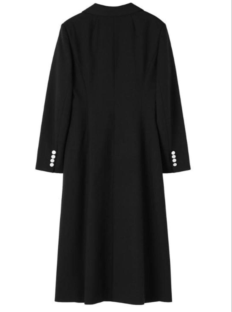 【タグ付き未使用】JENNEモダンロングジャケットSブラック定価39600円