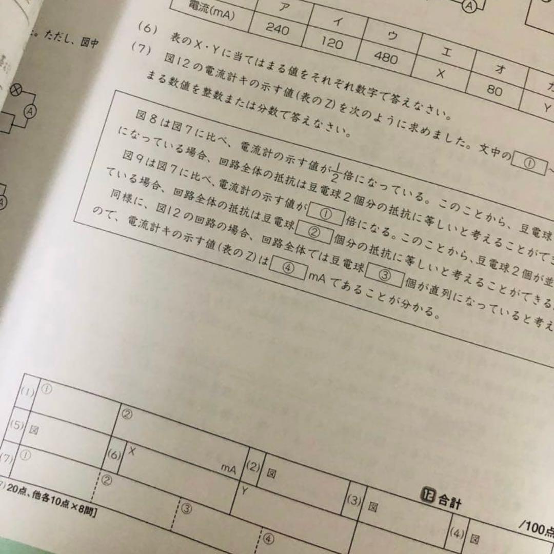 ㉓-あ　記入少な目　SAPIX 6年理科　春期講習　スプリングサピックス