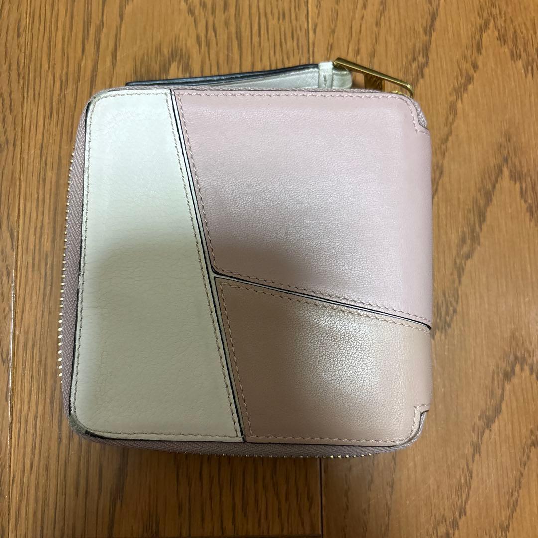 LOEWE 二つ折り財布 ピンクホワイト