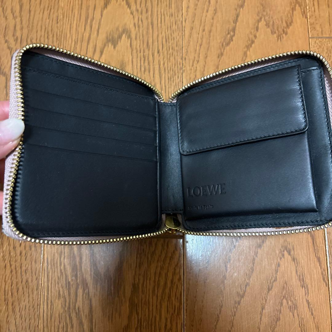 LOEWE 二つ折り財布 ピンクホワイト
