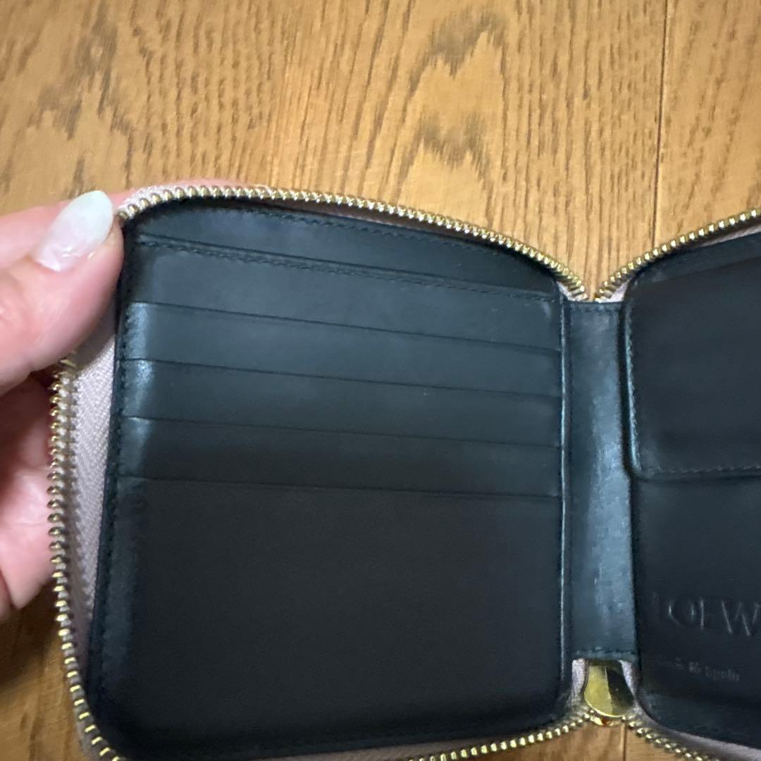 LOEWE 二つ折り財布 ピンクホワイト
